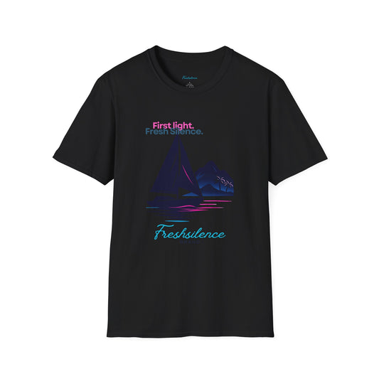 Sailboat Graphic T-Shirt — "Freshslence" Nautical Sunset Tee