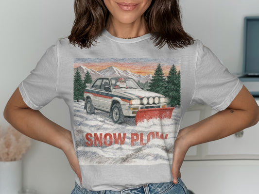 Retro Snow Plow Scenic Graphic Tee