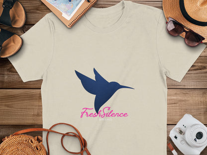 FreshSilence Brand T-Shirt Featuring Hummingbird Design