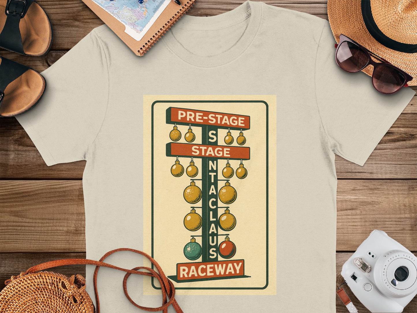 Pre-Stage Santa Claus Raceway Graphic T-shirt