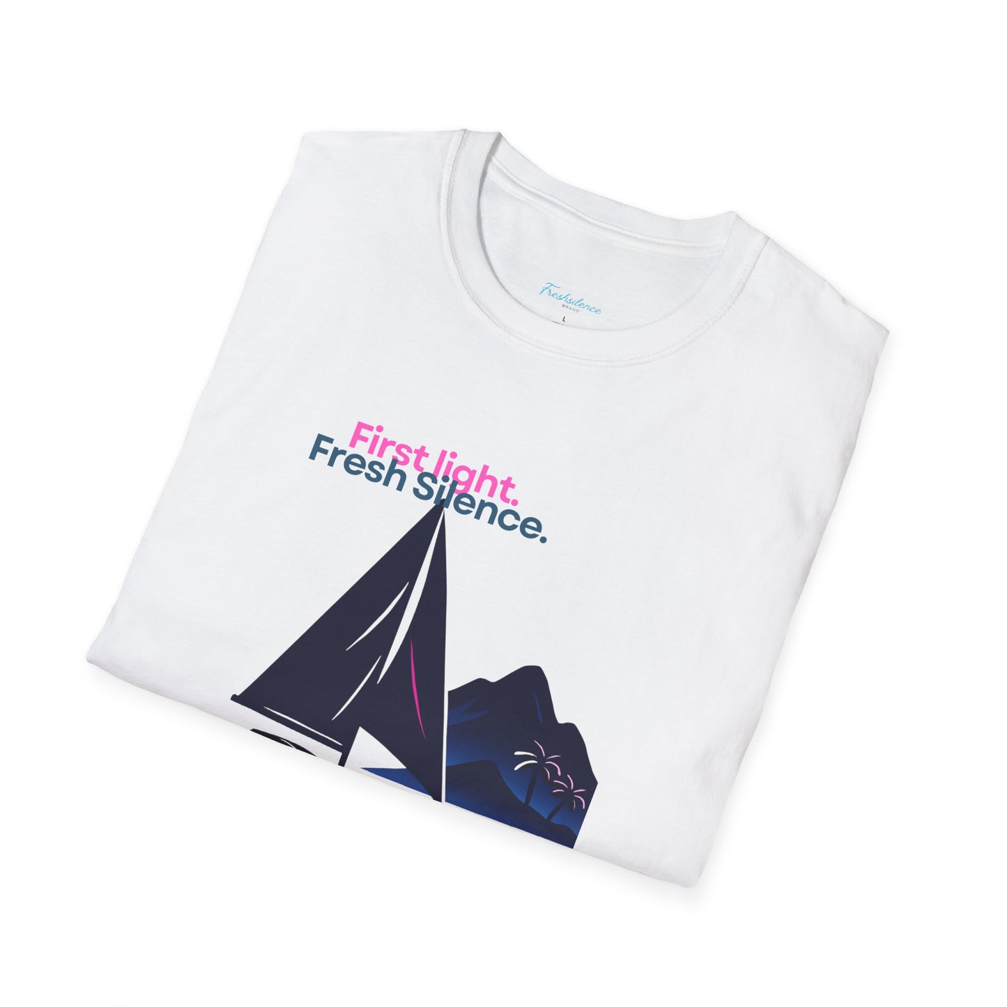 Sailboat Graphic T-Shirt — "Freshslence" Nautical Sunset Tee