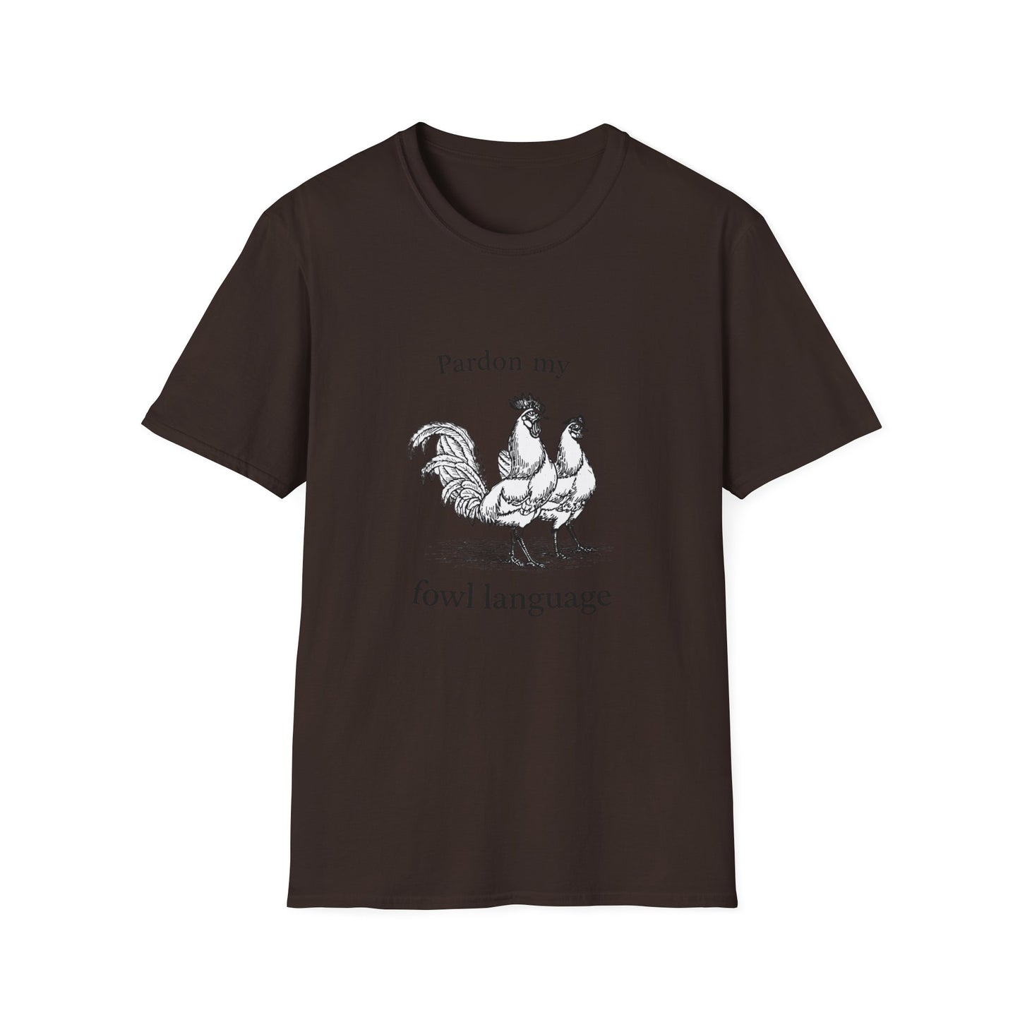 T-Shirt — "Pardon My Fowl Language" Rooster Vintage Illustration