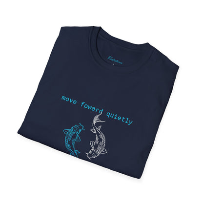 Koi Fish "Move Forward Quietly" Graphic T-Shirt