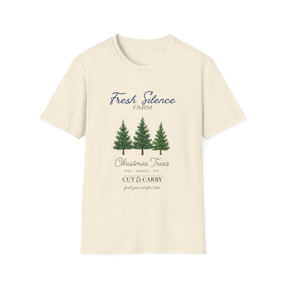 Christmas Tree Farm T-Shirt — "Fresh Silence Farm" Holiday Tee