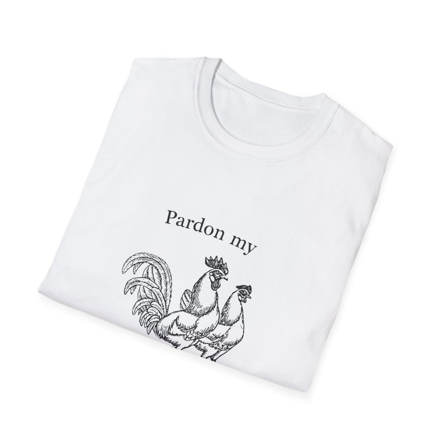 T-Shirt — "Pardon My Fowl Language" Rooster Vintage Illustration