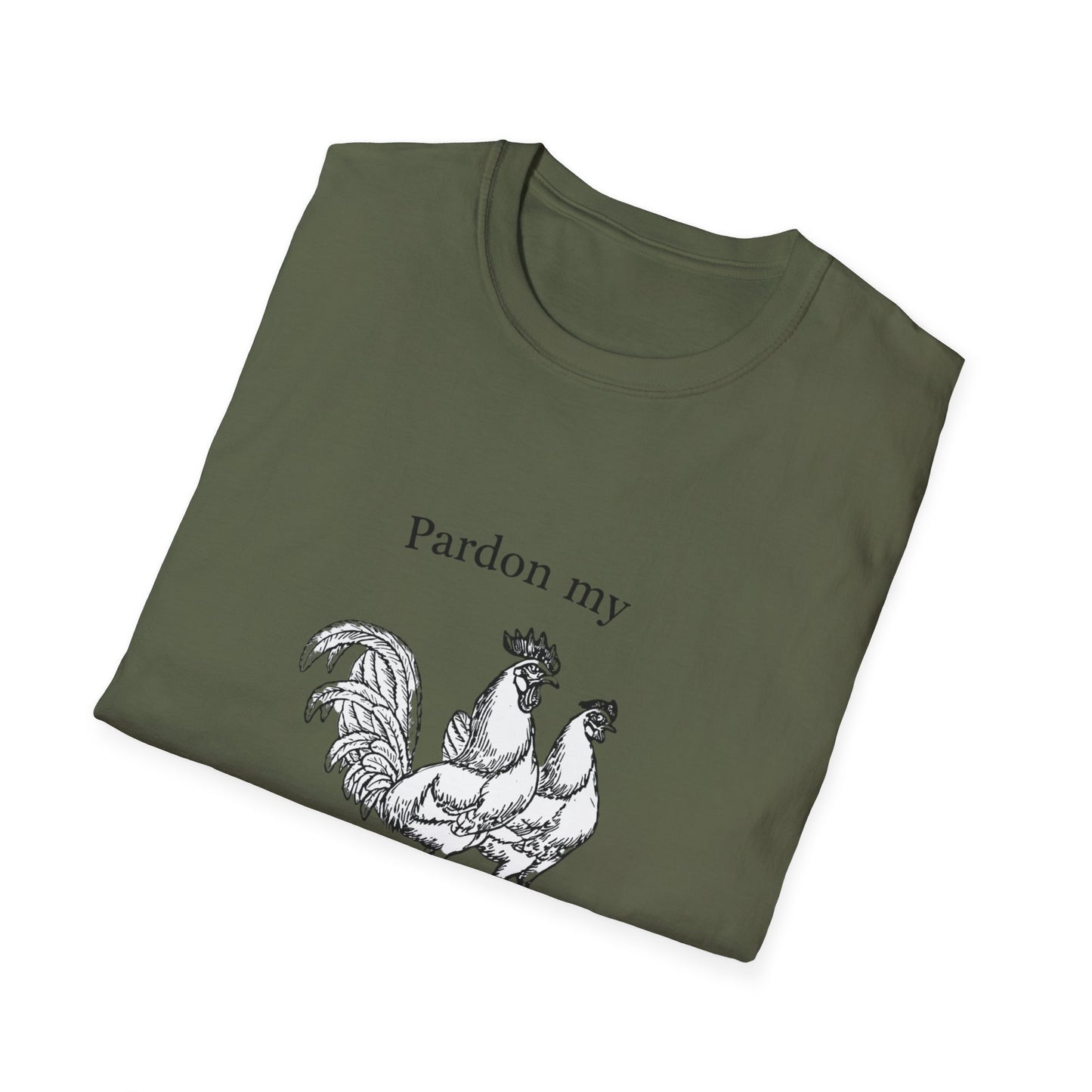T-Shirt — "Pardon My Fowl Language" Rooster Vintage Illustration