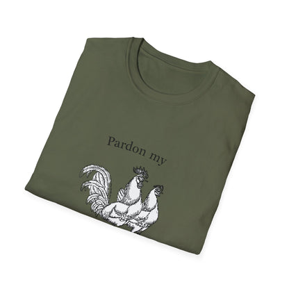 T-Shirt — "Pardon My Fowl Language" Rooster Vintage Illustration