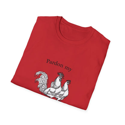 T-Shirt — "Pardon My Fowl Language" Rooster Vintage Illustration