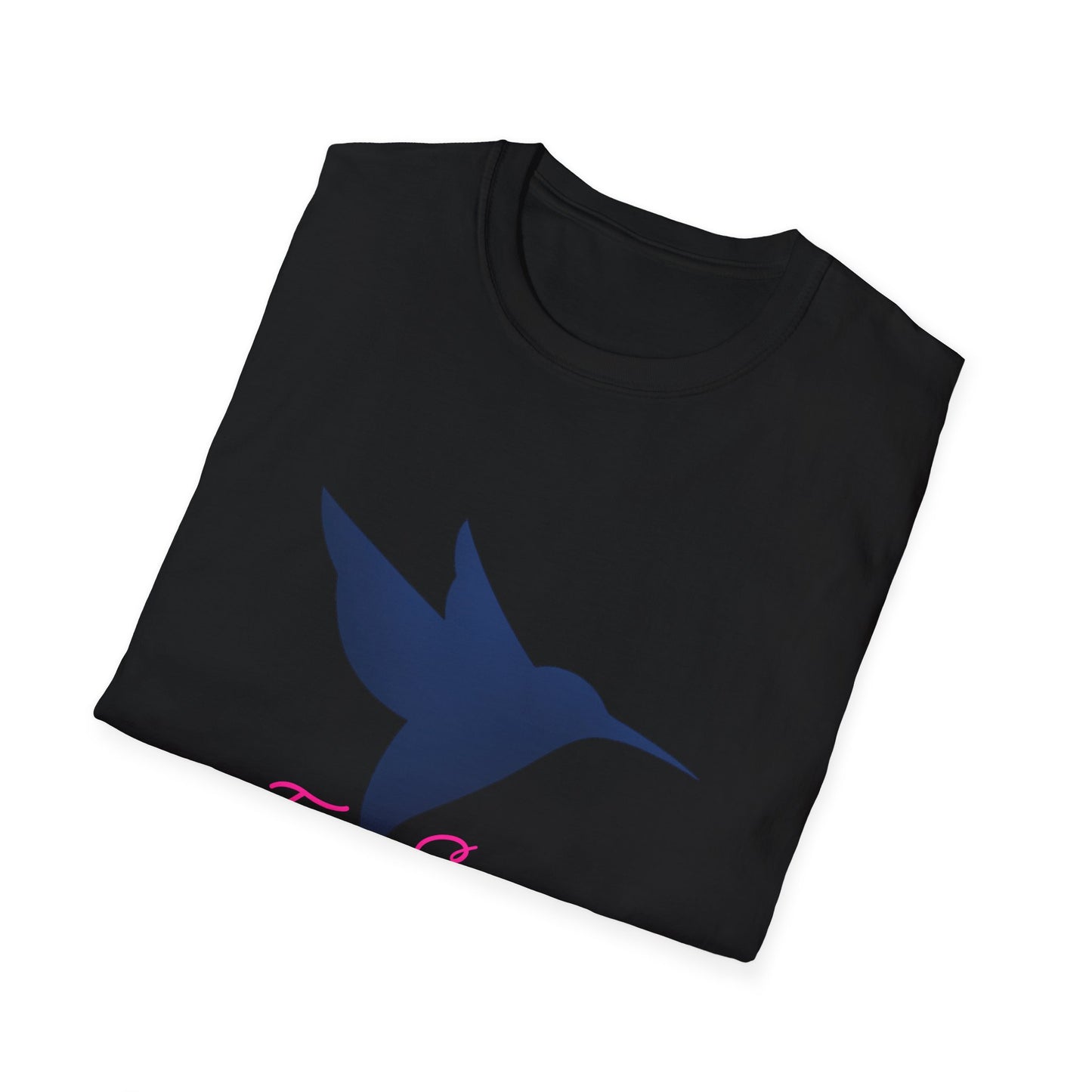 Hummingbird 'Fresh Silence' 3D Dark Blue Pink —T-Shirt