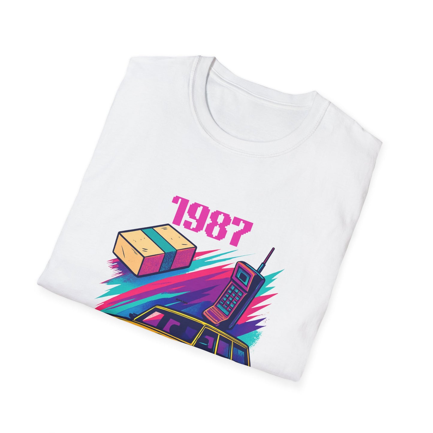 1987 Bricks Retro Van T-Shirt — 80s Vintage Brick Phone & Toy Theme