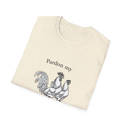 T-Shirt — "Pardon My Fowl Language" Rooster Vintage Illustration