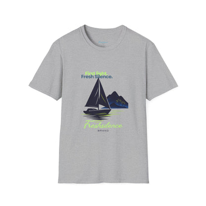 Sailboat Graphic T-Shirt — "Fresh Silence" Island Vibe Tee
