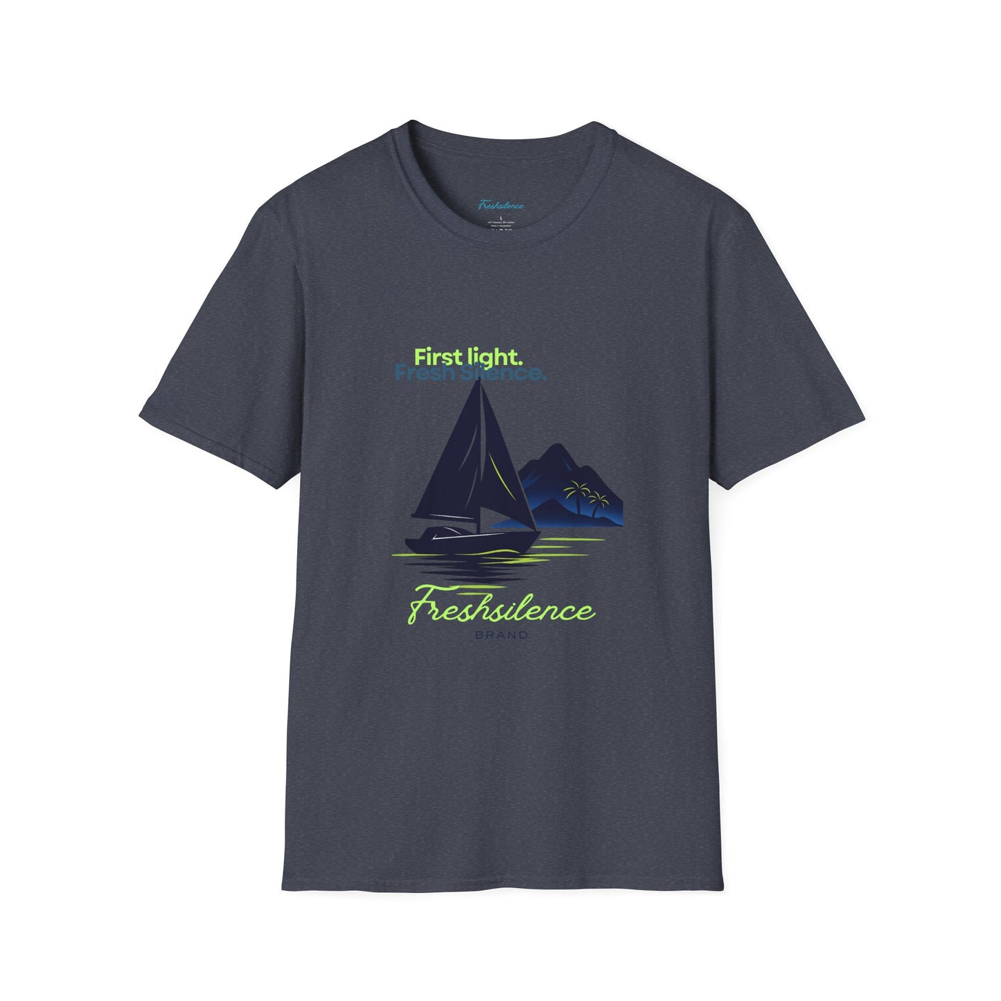 Sailboat Graphic T-Shirt — "Fresh Silence" Island Vibe Tee