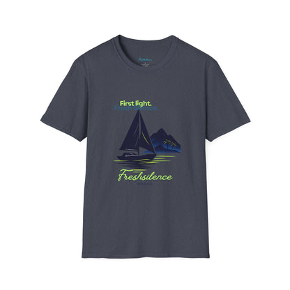 Sailboat Graphic T-Shirt — "Fresh Silence" Island Vibe Tee