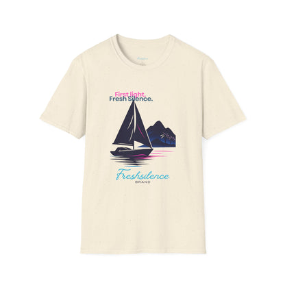 Sailboat Graphic T-Shirt — "Freshslence" Nautical Sunset Tee