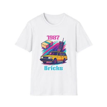 1987 Bricks Retro Van T-Shirt — 80s Vintage Brick Phone & Toy Theme