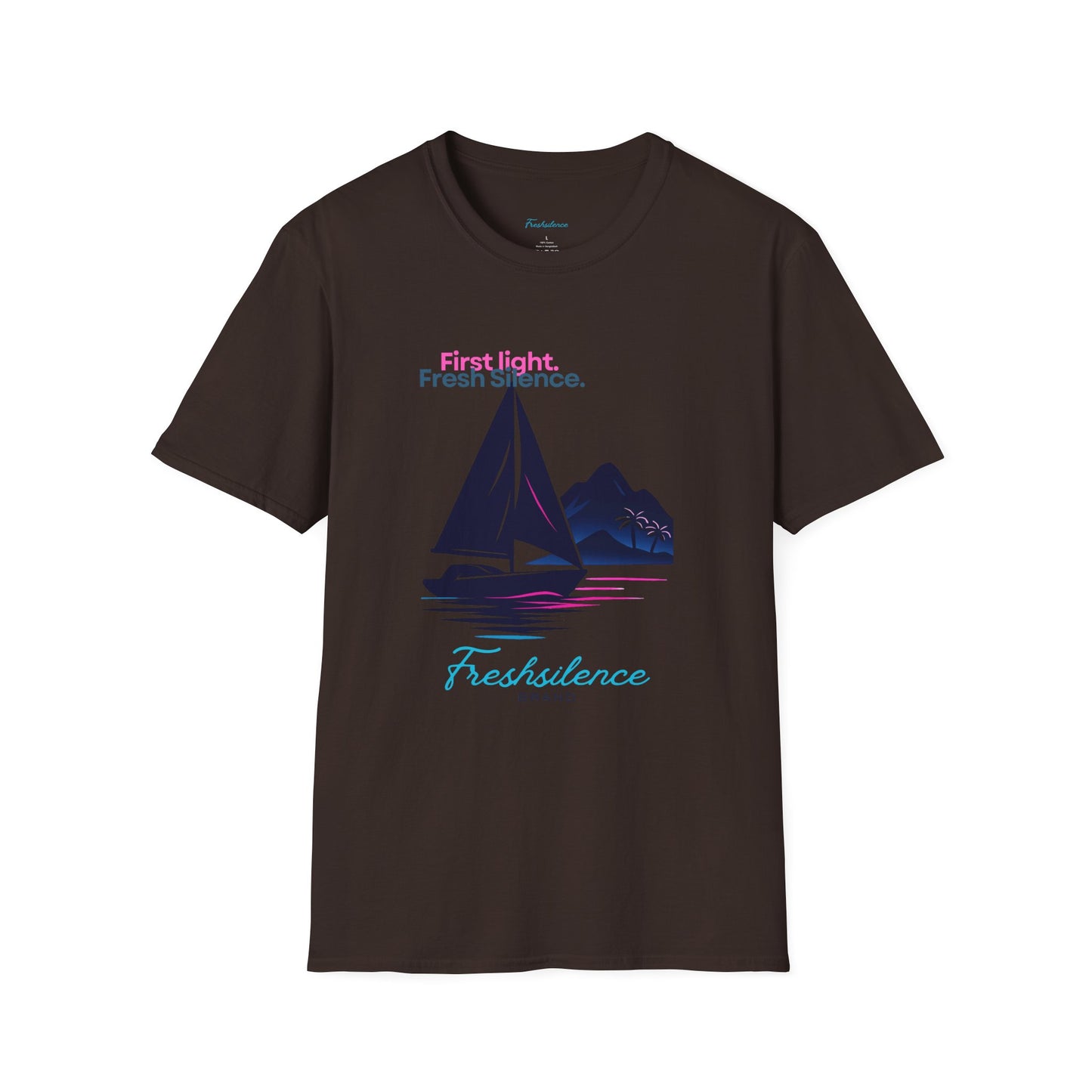Sailboat Graphic T-Shirt — "Freshslence" Nautical Sunset Tee