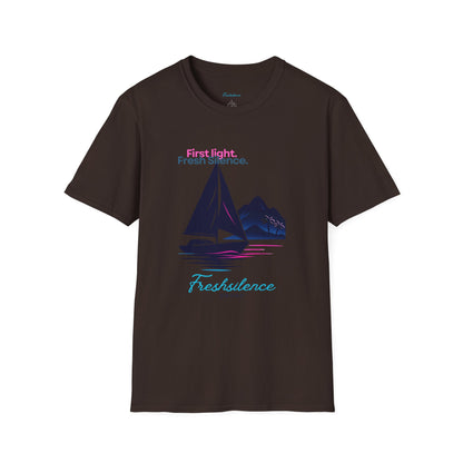 Sailboat Graphic T-Shirt — "Freshslence" Nautical Sunset Tee