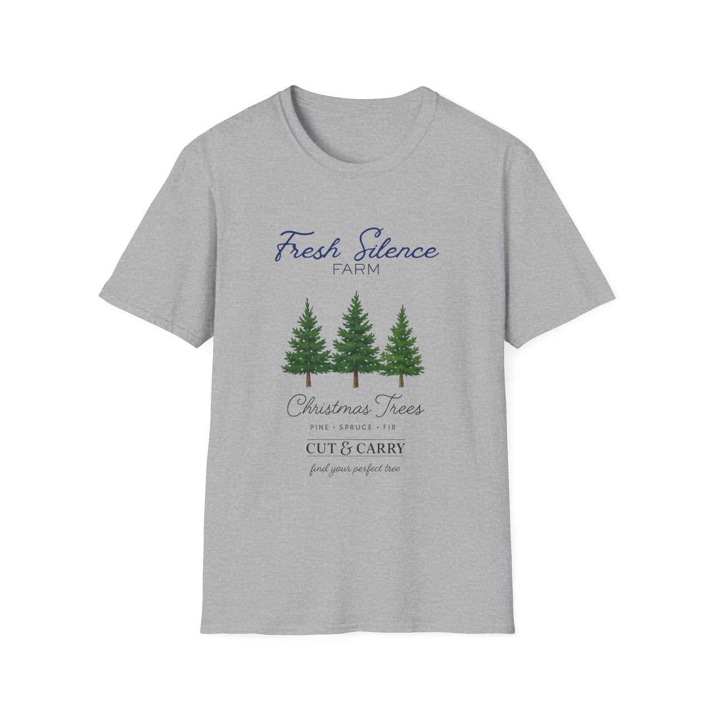 Christmas Tree Farm T-Shirt — "Fresh Silence Farm" Holiday Tee