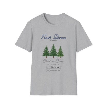 Christmas Tree Farm T-Shirt — "Fresh Silence Farm" Holiday Tee