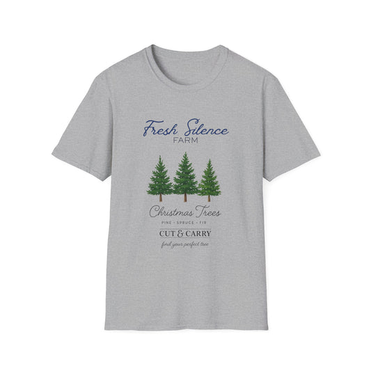Christmas Tree Farm T-Shirt — "Fresh Silence Farm" Holiday Tee