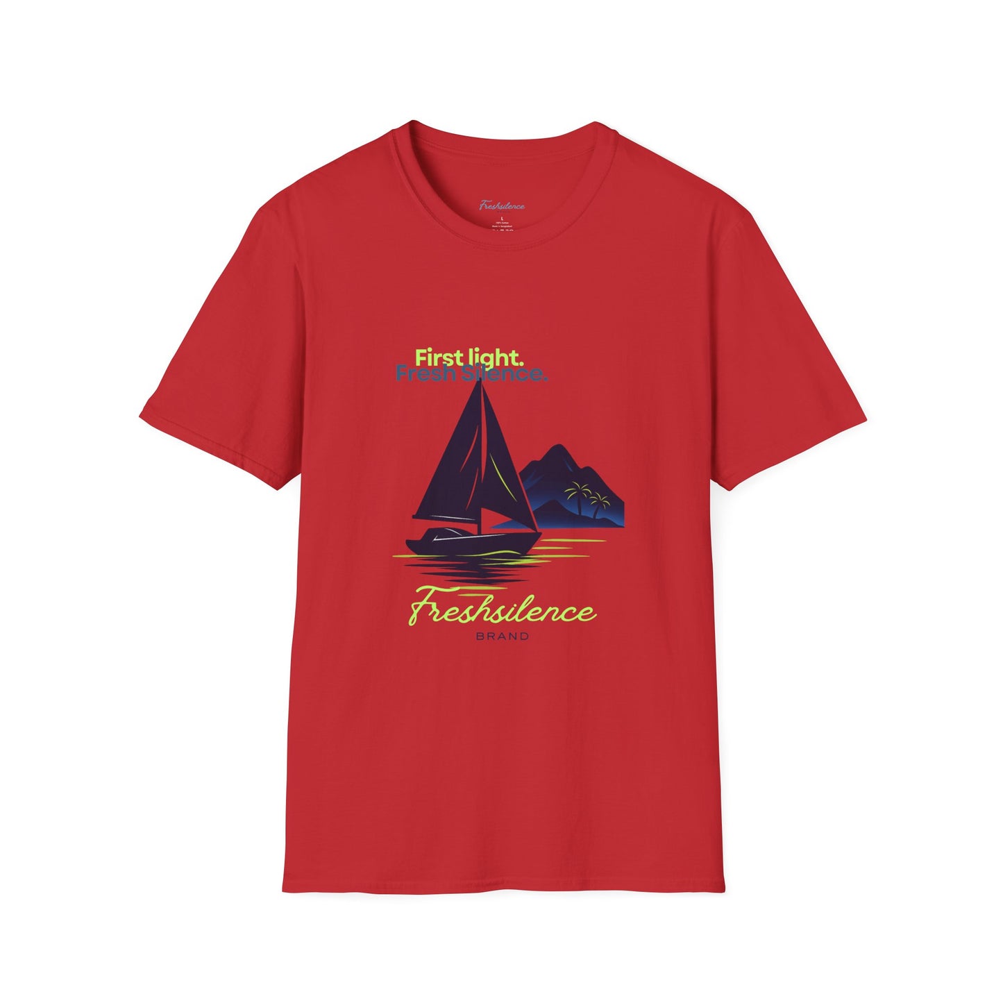 Sailboat Graphic T-Shirt — "Fresh Silence" Island Vibe Tee