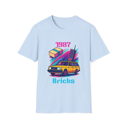 1987 Bricks Retro Van T-Shirt — 80s Vintage Brick Phone & Toy Theme