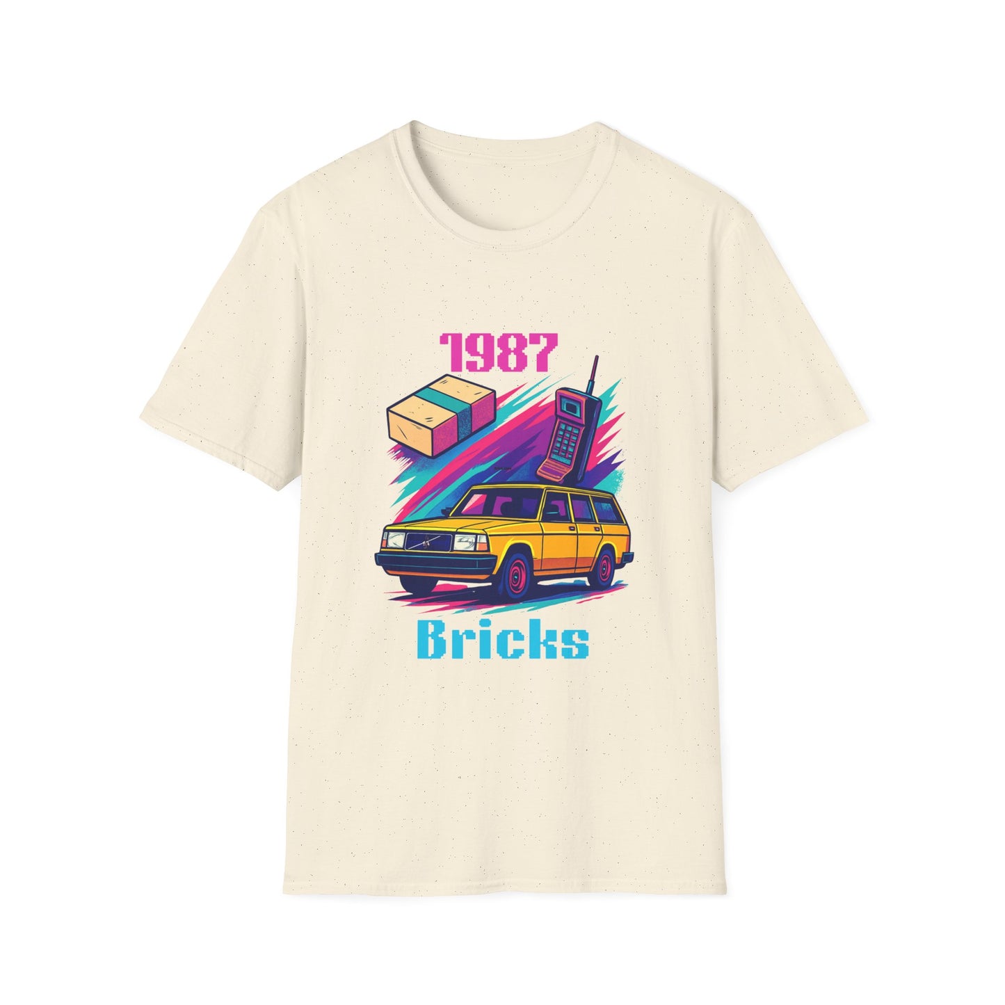 1987 Bricks Retro Van T-Shirt — 80s Vintage Brick Phone & Toy Theme