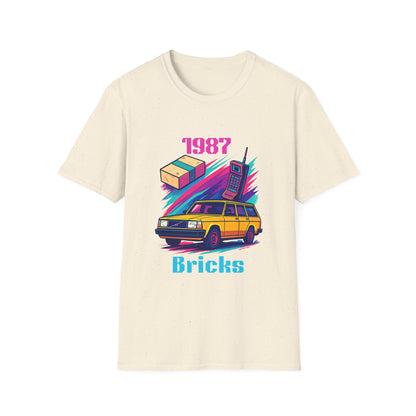 1987 Bricks Retro Van T-Shirt — 80s Vintage Brick Phone & Toy Theme
