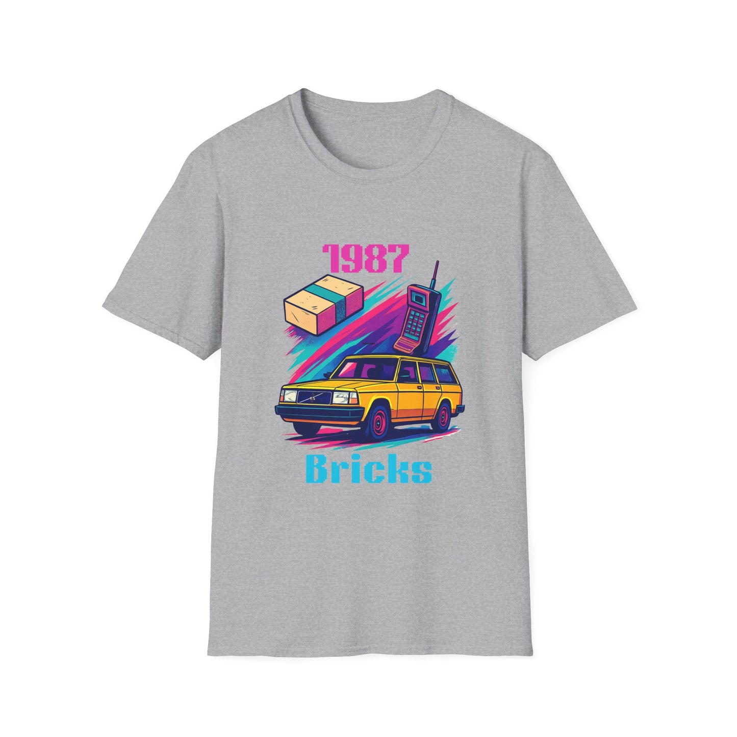 1987 Bricks Retro Van T-Shirt — 80s Vintage Brick Phone & Toy Theme