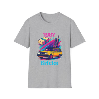 1987 Bricks Retro Van T-Shirt — 80s Vintage Brick Phone & Toy Theme