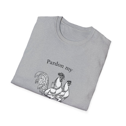 T-Shirt — "Pardon My Fowl Language" Rooster Vintage Illustration