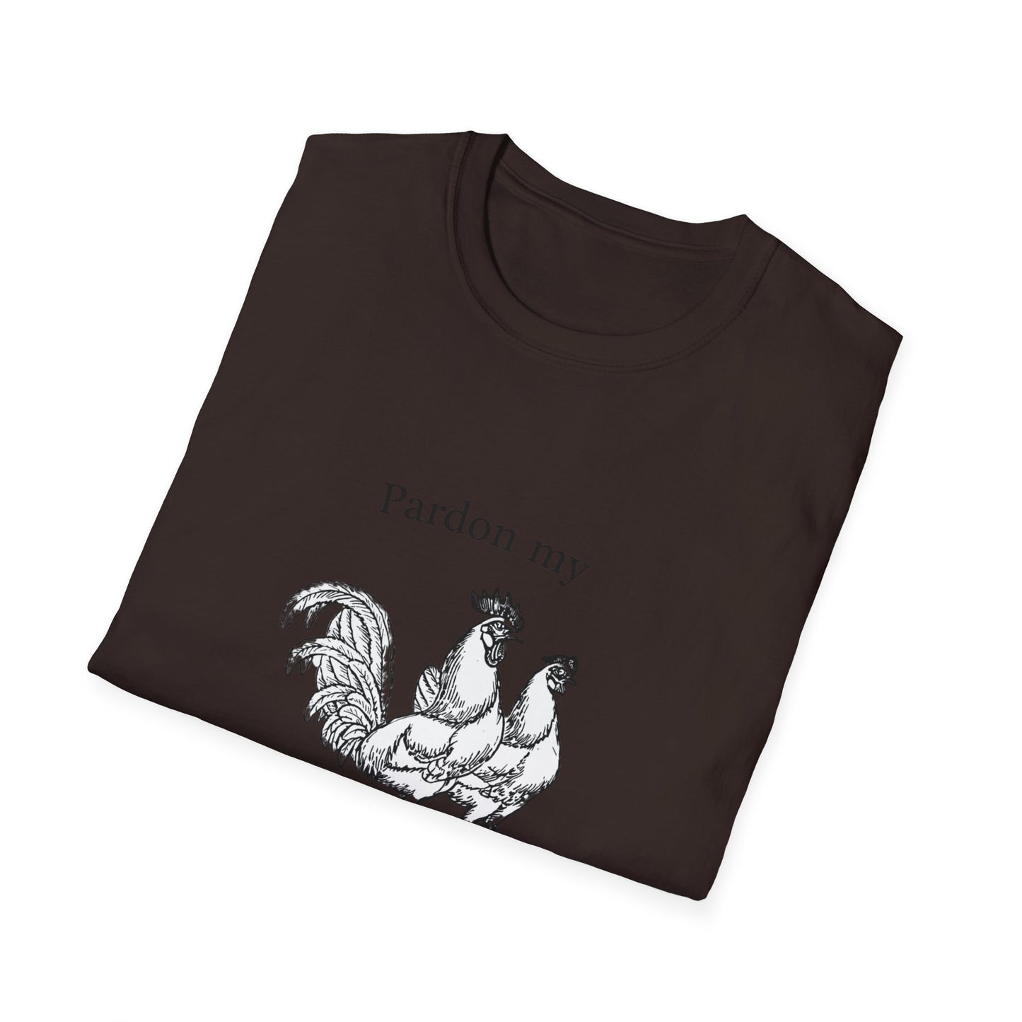 T-Shirt — "Pardon My Fowl Language" Rooster Vintage Illustration