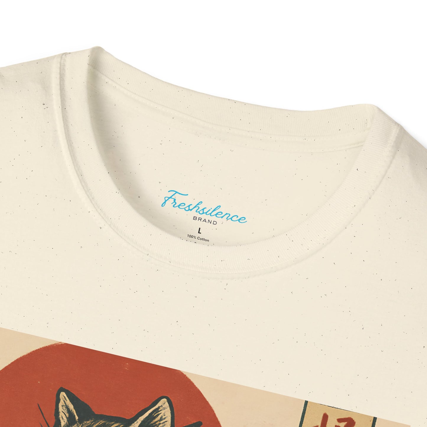 Vintage Japanese Kaiju Cat T-Shirt — Retro Wave & Great Wave Inspired Design