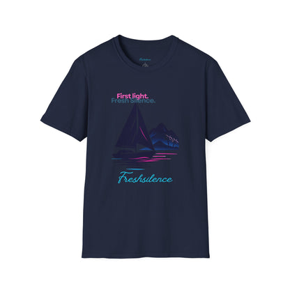 Sailboat Graphic T-Shirt — "Freshslence" Nautical Sunset Tee