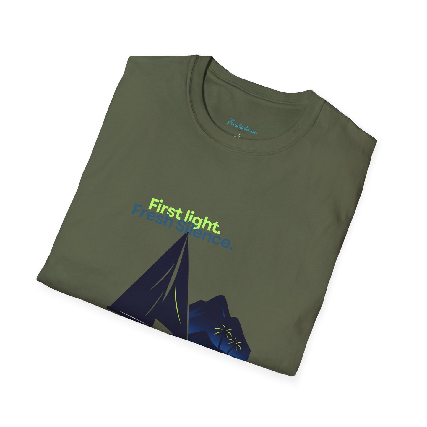 Sailboat Graphic T-Shirt — "Fresh Silence" Island Vibe Tee