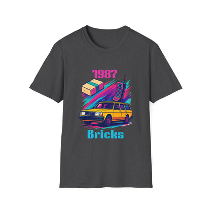 1987 Bricks Retro Van T-Shirt — 80s Vintage Brick Phone & Toy Theme