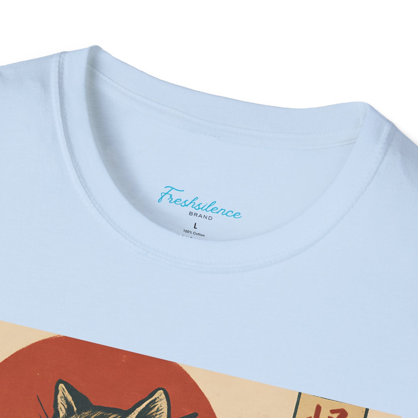 Vintage Japanese Kaiju Cat T-Shirt — Retro Wave & Great Wave Inspired Design