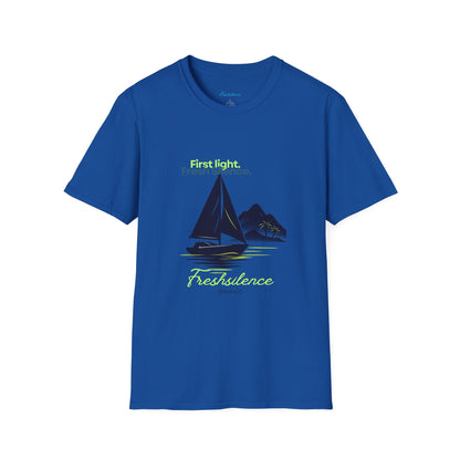 Sailboat Graphic T-Shirt — "Fresh Silence" Island Vibe Tee