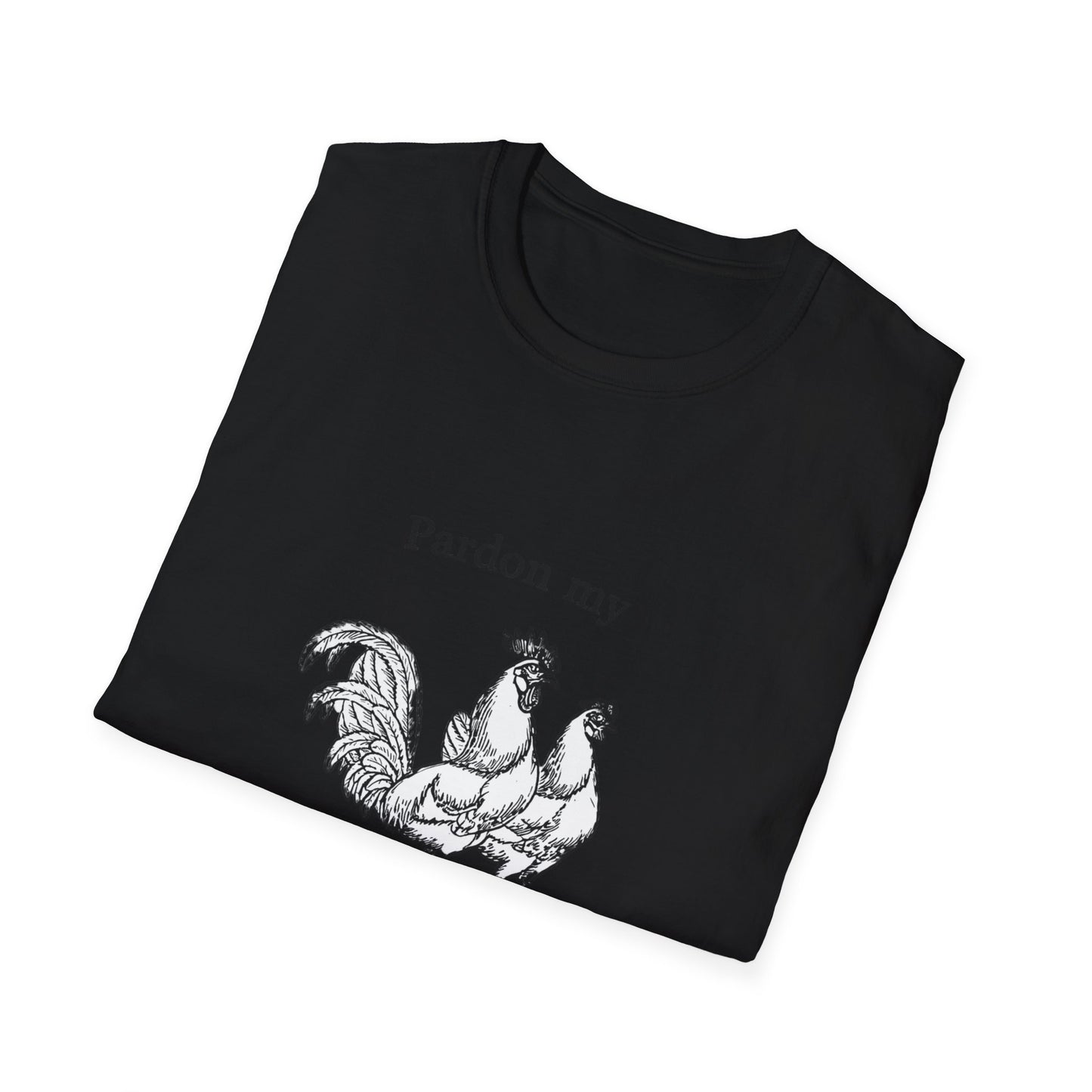 T-Shirt — "Pardon My Fowl Language" Rooster Vintage Illustration