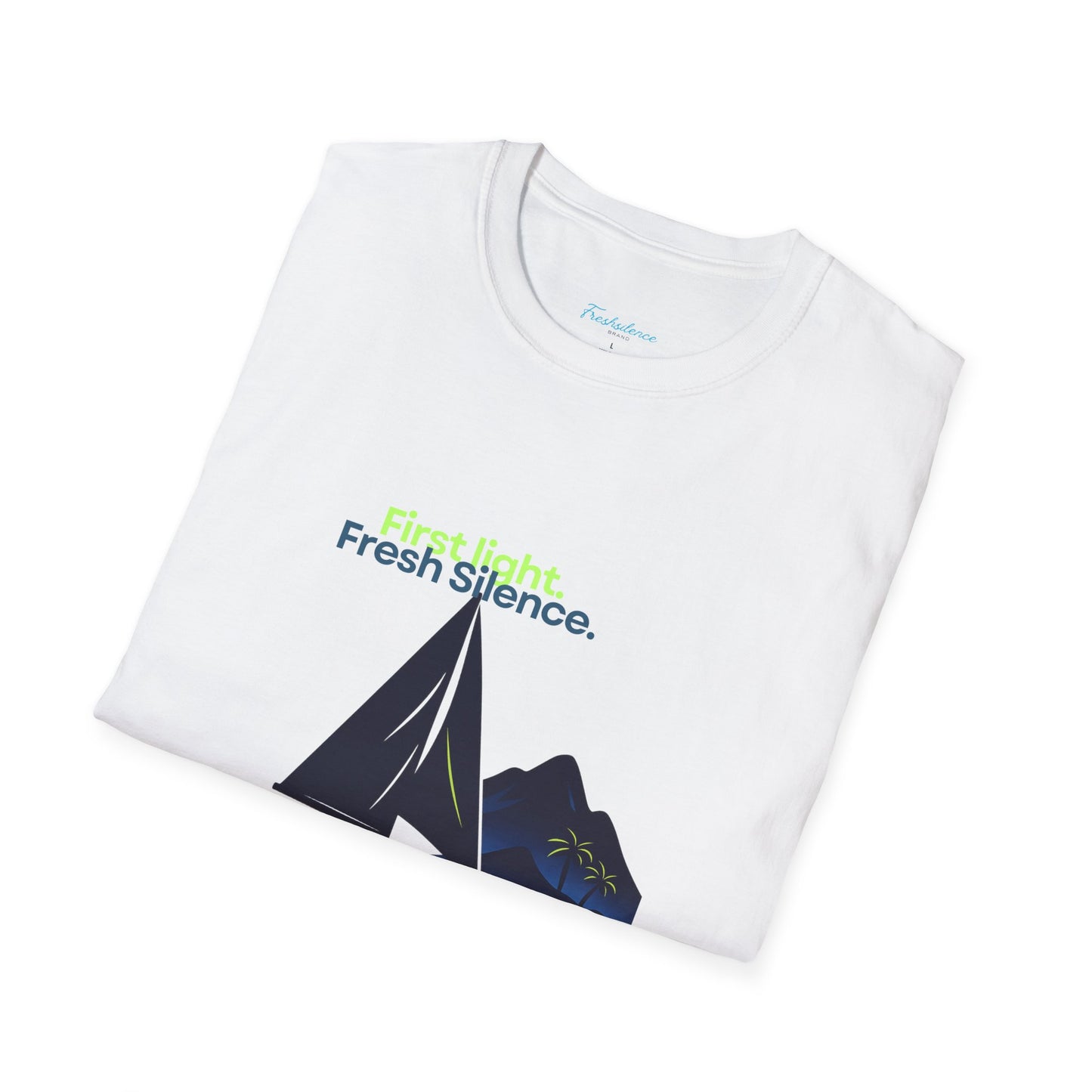 Sailboat Graphic T-Shirt — "Fresh Silence" Island Vibe Tee