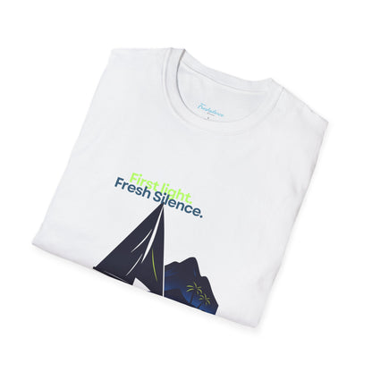 Sailboat Graphic T-Shirt — "Fresh Silence" Island Vibe Tee