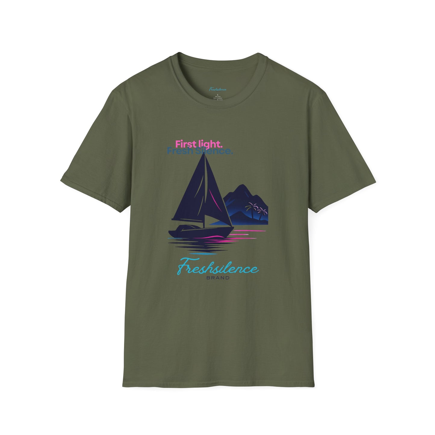 Sailboat Graphic T-Shirt — "Freshslence" Nautical Sunset Tee