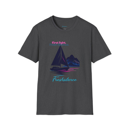 Sailboat Graphic T-Shirt — "Freshslence" Nautical Sunset Tee