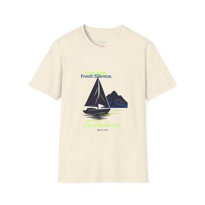 Sailboat Graphic T-Shirt — "Fresh Silence" Island Vibe Tee