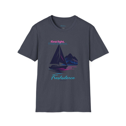 Sailboat Graphic T-Shirt — "Freshslence" Nautical Sunset Tee