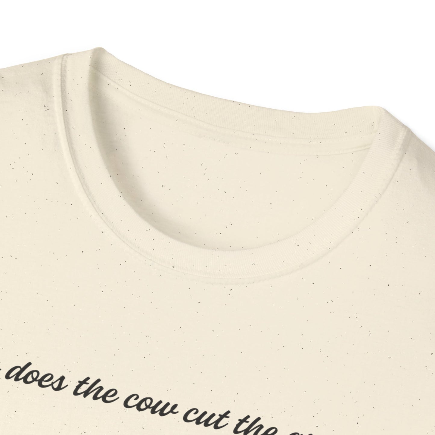 Cow Riding Lawnmower Graphic T-Shirt – “Now then the cow cut the grass…”