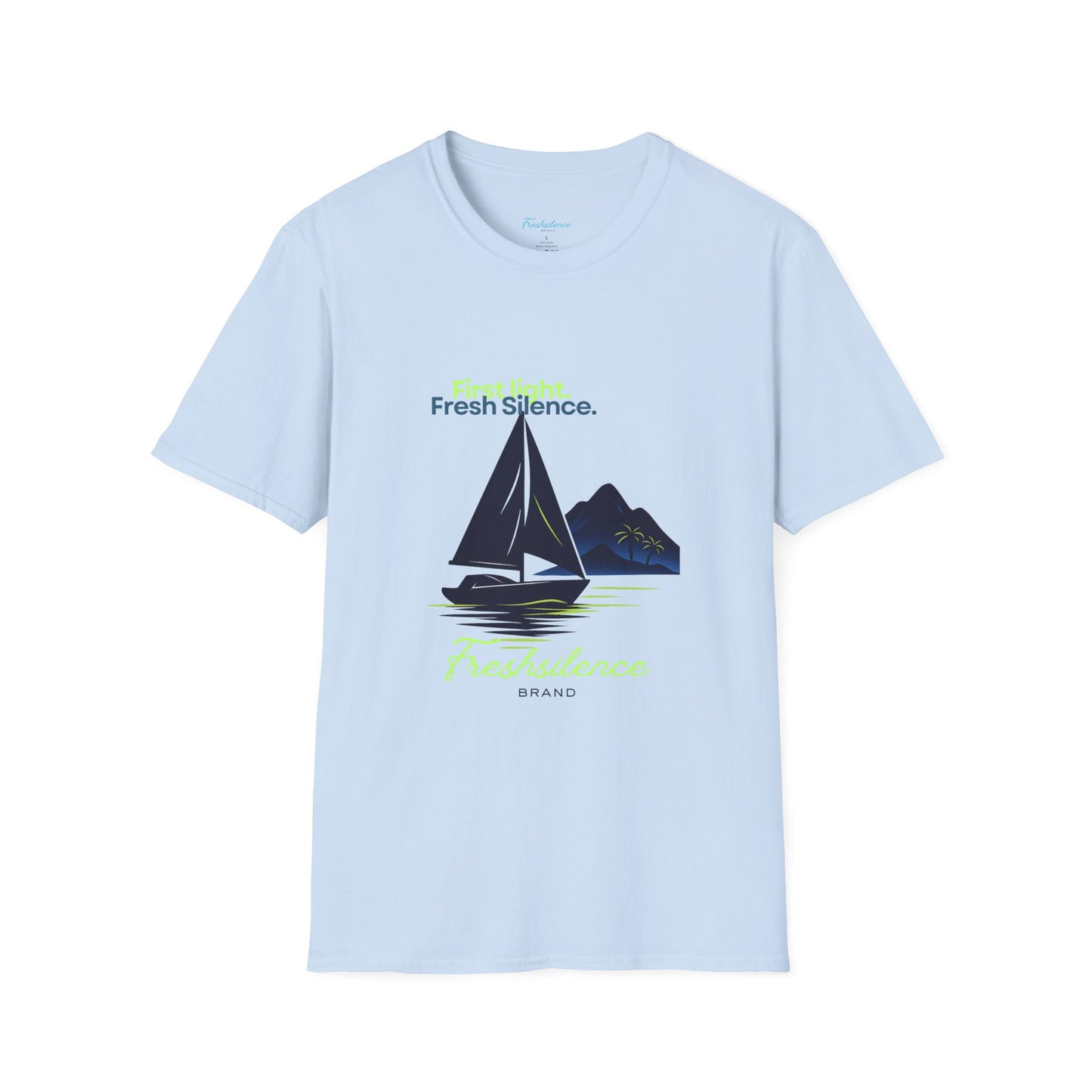 Sailboat Graphic T-Shirt — "Fresh Silence" Island Vibe Tee