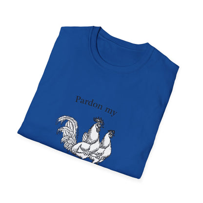T-Shirt — "Pardon My Fowl Language" Rooster Vintage Illustration