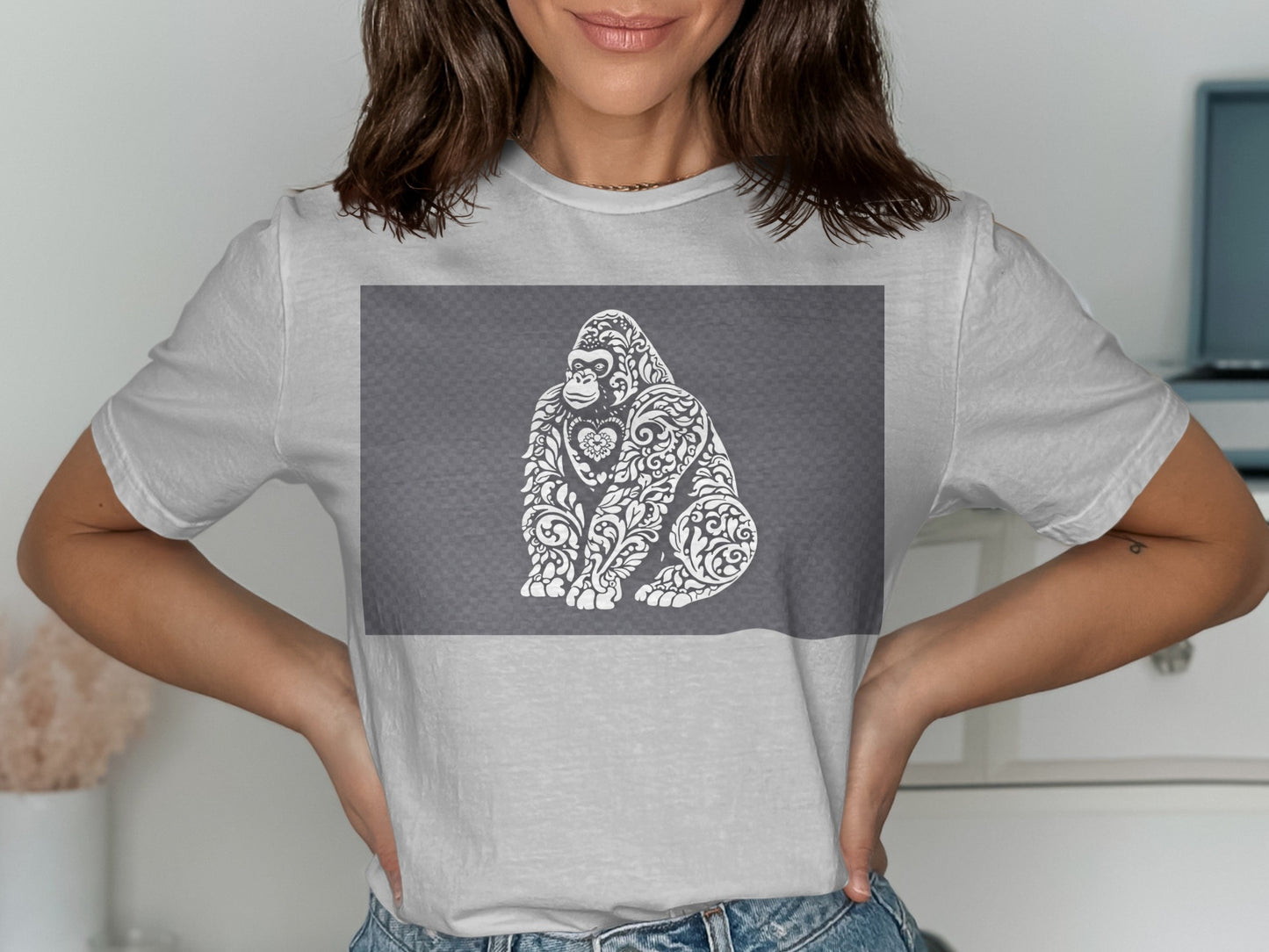 Artistic Gorilla Design Graphic Tee